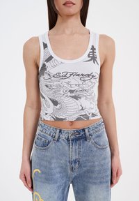 Ed Hardy - VIBRANT DRAGON CROPPED - Top - washed barely blue Thumbnail Image 1