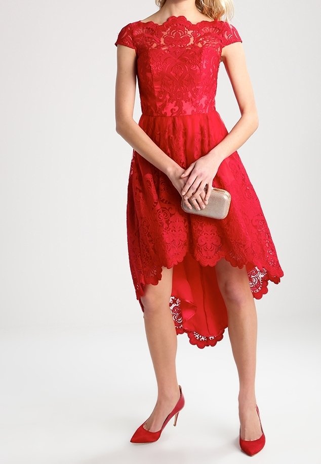 chinese dress ladies Kelby Red Embroidered Short Dress