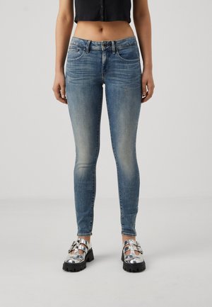 MIDGE ZIP MID SKINNY - Kitsa lõikega teksad - lt vintage aged destroy