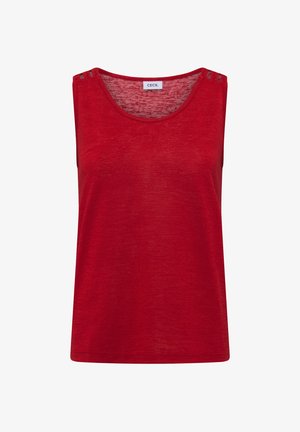 Cecil, TOP WITH ROUNDED V-NECK AND WEAVING DETAILS - Top - tamarillo red
