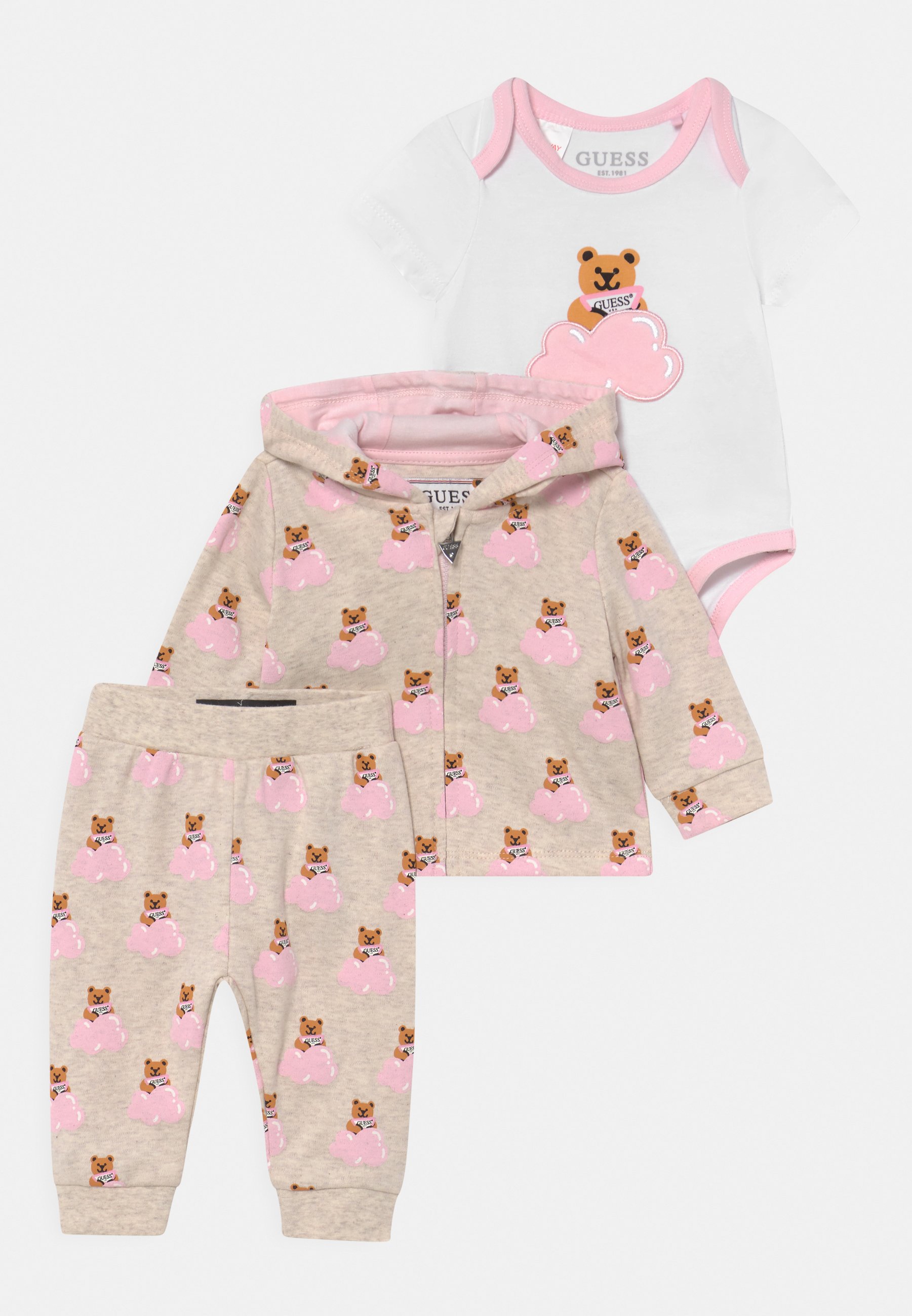 Guess NEWBORN SET UNISEX - Chándal - pink cloud/cloud grey/rosa - Zalando.es