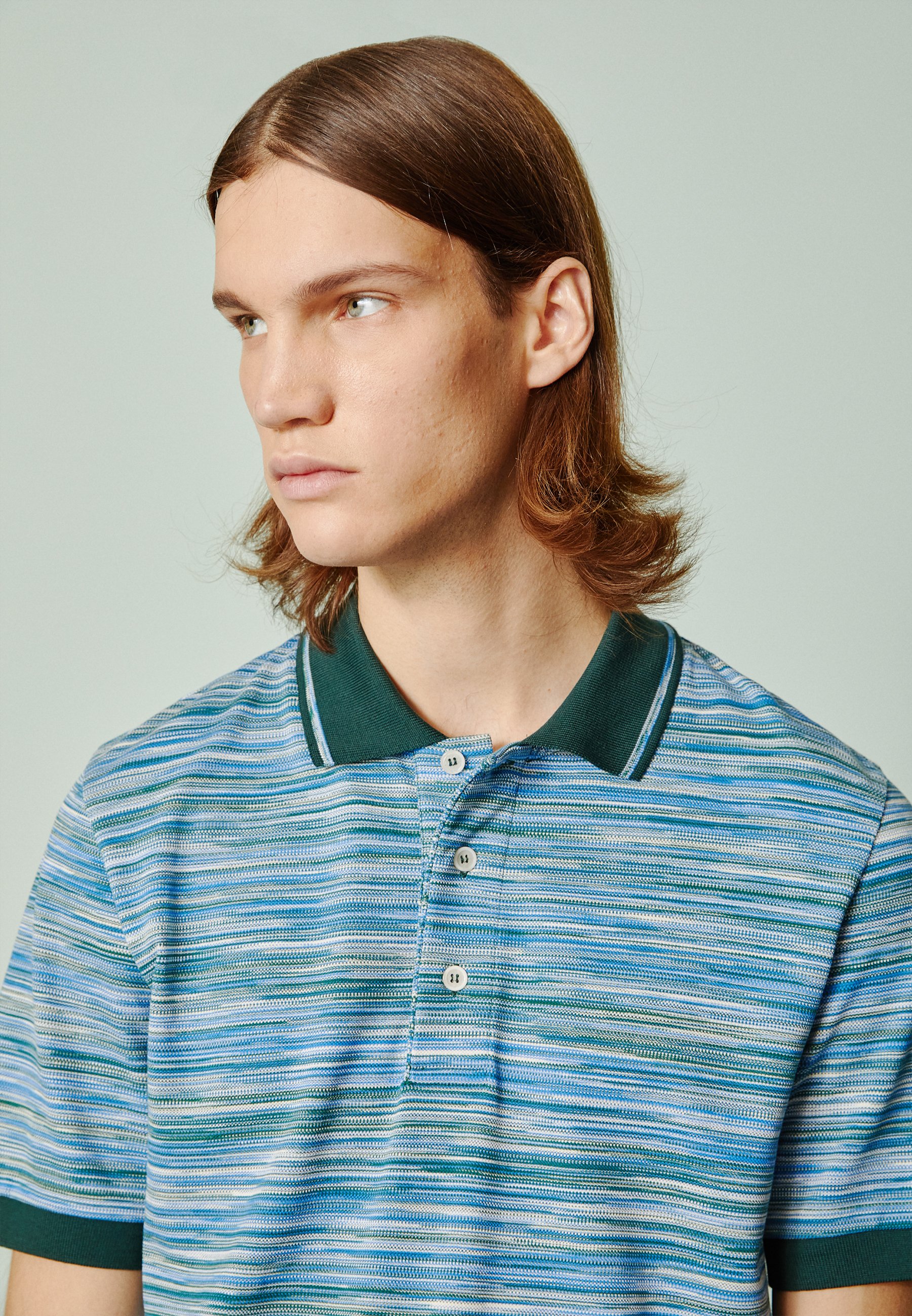 Missoni Short Sleeve Tipped Polo Shirt - Blue