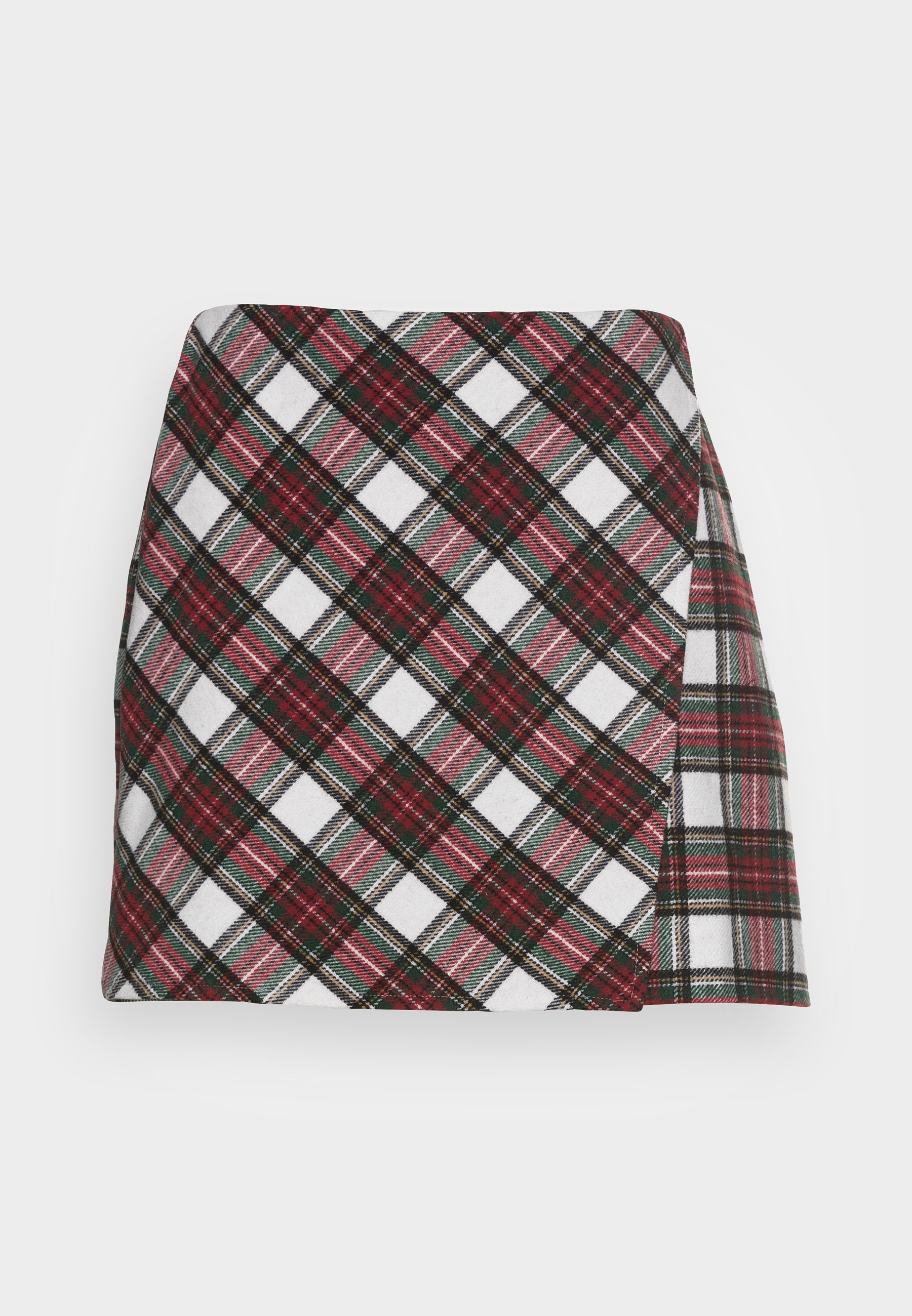 Hollister Co. - PLAID STRUCTURED SKIRT - Minifalda - white/red plaid