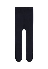 Marineblaue Strumpfhosen aus weichem Stoff, mit glatter Textur und Fußdesign, geeignet für verschiedene Kleidungsstile.
