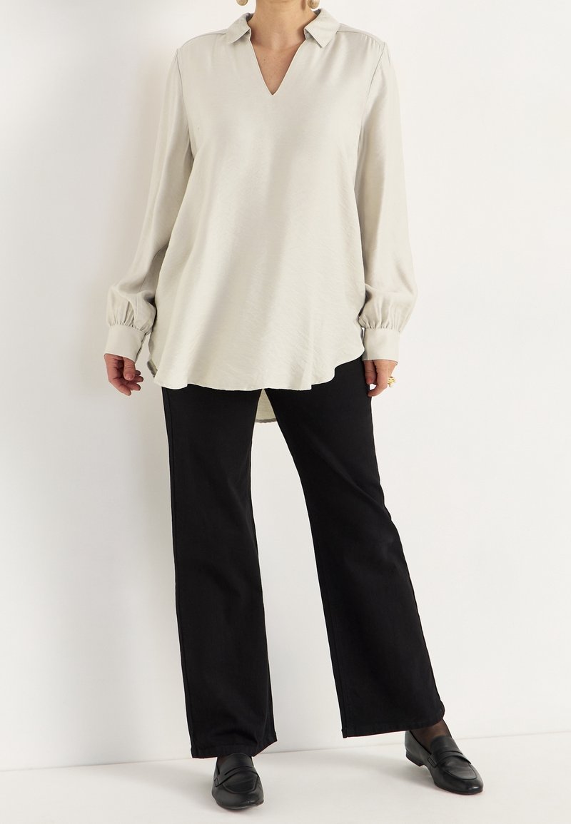 Tunique Blouse En Mousseline Multicouleur - Taille 48 (grande Taille) - Manches Longues - Neuf Avec étiquettes