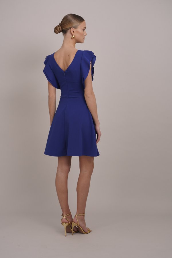 DANYA RUFFLE SLEEVE ZIP SKATER DRESS - Jersey dress2