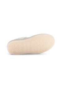 Sole di una scarpa beige con un motivo di grip testurizzato e il nome del marchio "Gabor" visibile al centro, su uno sfondo bianco.