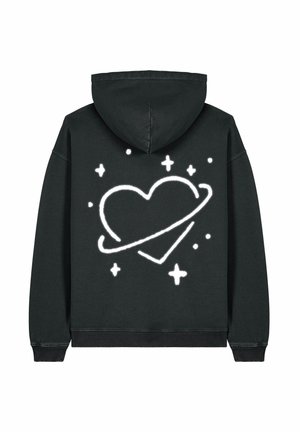 SATURN BACK PRINT VINTAGE UNISEX HEAVYWEIGHT - Hoodie - black denim