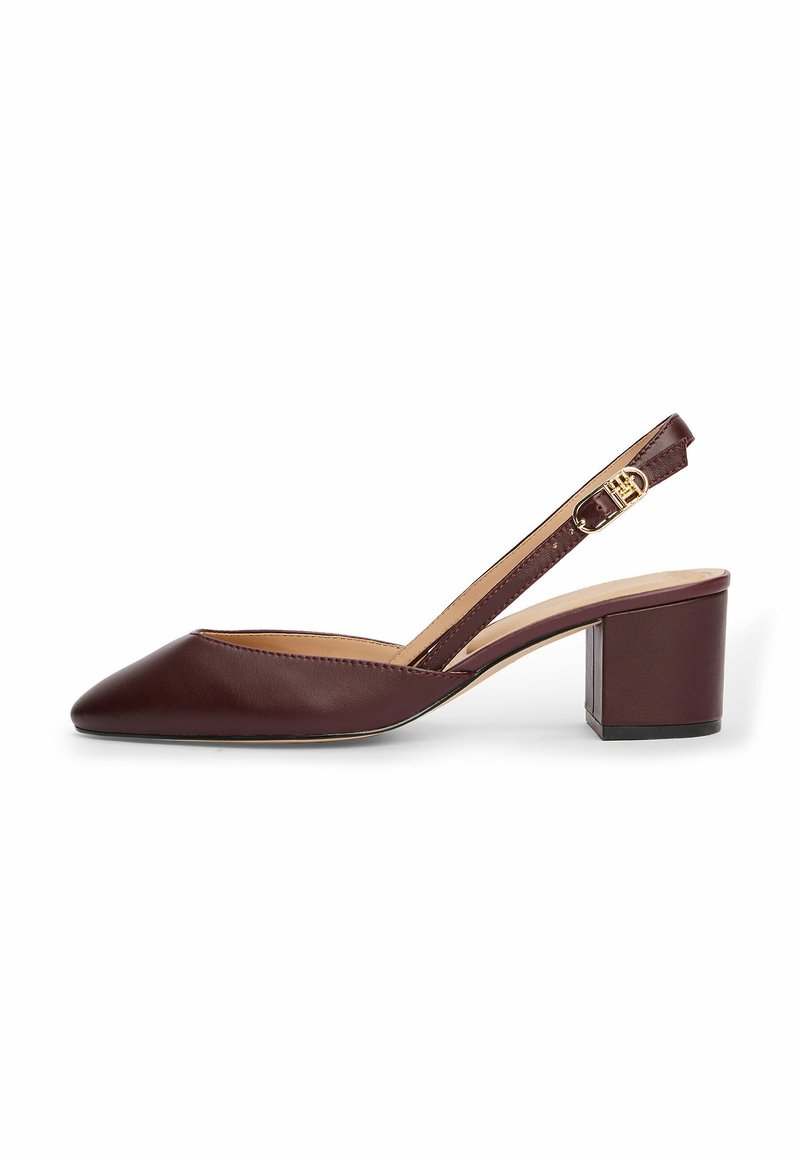 Tommy Hilfiger SLINGBACK - Decolleté - burgundy velvet