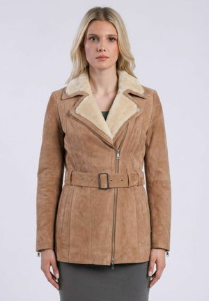 Freaky Nation, FREAKY NATION SHORTCOAT SHAINA-FN - Leather jacket - otter