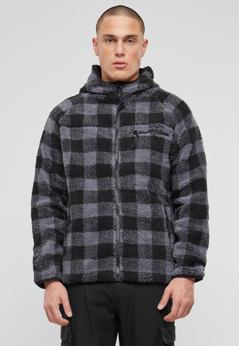 Brandit WORKER - Giacca in pile - black grey