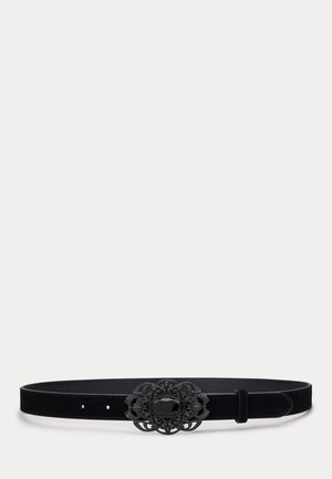Lauren Ralph Lauren STONE BUCKLE SUEDE SKINNY BELT - Belt - black
