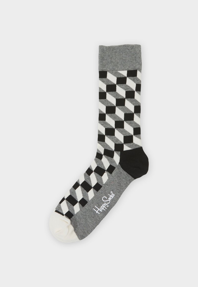 Happy Socks - FILLED OPTIC SOCK UNISEX - Strømper - black multi, Forstør