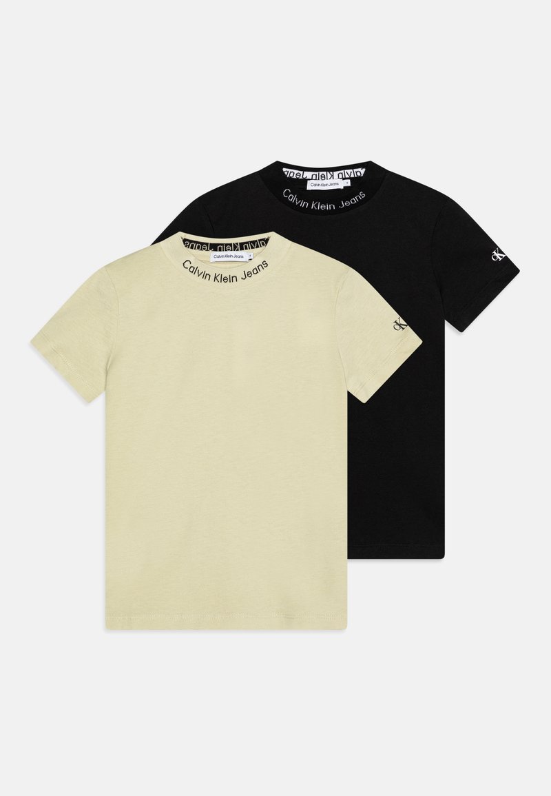 Calvin Klein Jeans EXCLUSIVE INTARSIA UNISEX 2 PACK - Basic póló - green haze/black