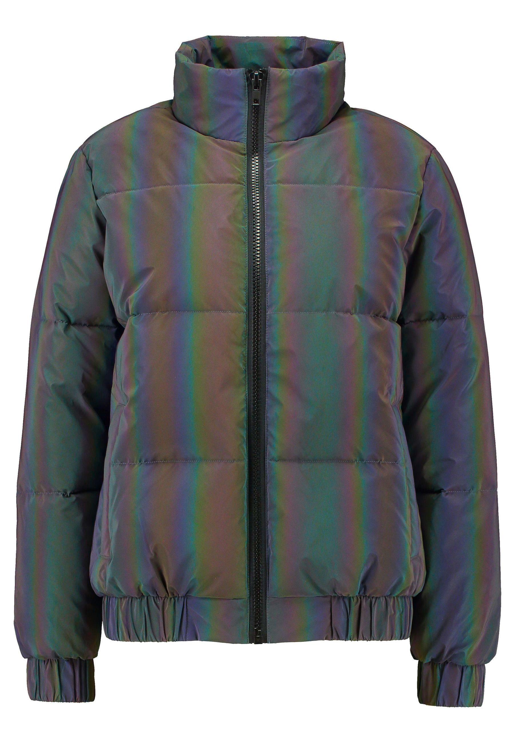 colorful reflective puffer jacket