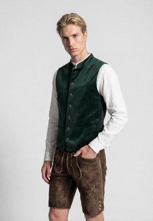 KaiserLich, TRACHTENWESTE MIT ELEGANTER SAMT-OPTIK - Waistcoat - dunkelgrün