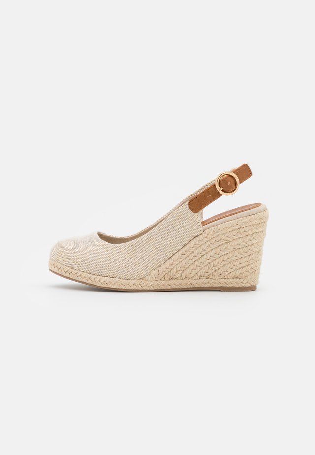 DEVON SLINGBACK WEDGE COURT - Wedges - natural