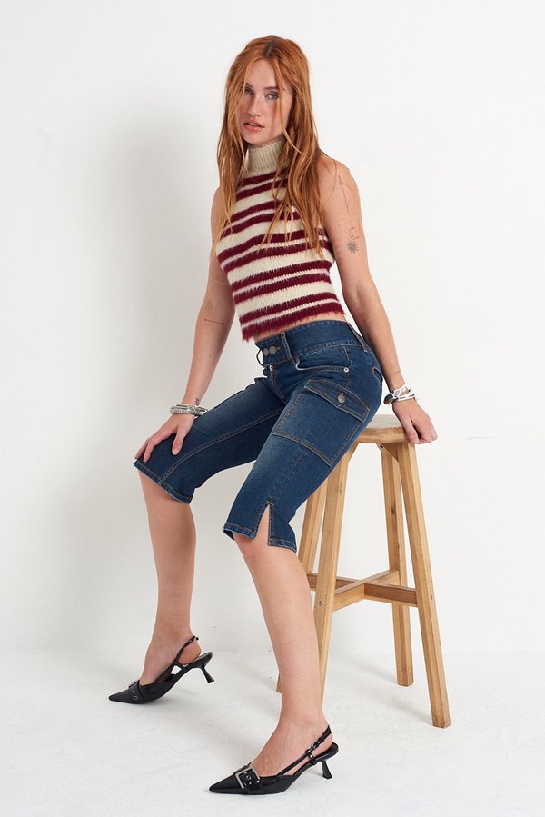 PAUSE - Denim shorts - indigo