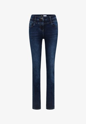 Cecil, HIGH WAIST SLIM LEG JEANS IM SLIM FIT - Jeans slim fit - mid blue used wash