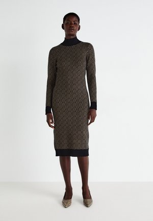 VMARIA ART HIGH NECK CALF - Šaty do práce - black/silver mink
