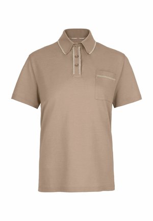 Falconeri, PIQUÉ WITH KNITTED COLLAR - Poloshirt - brown