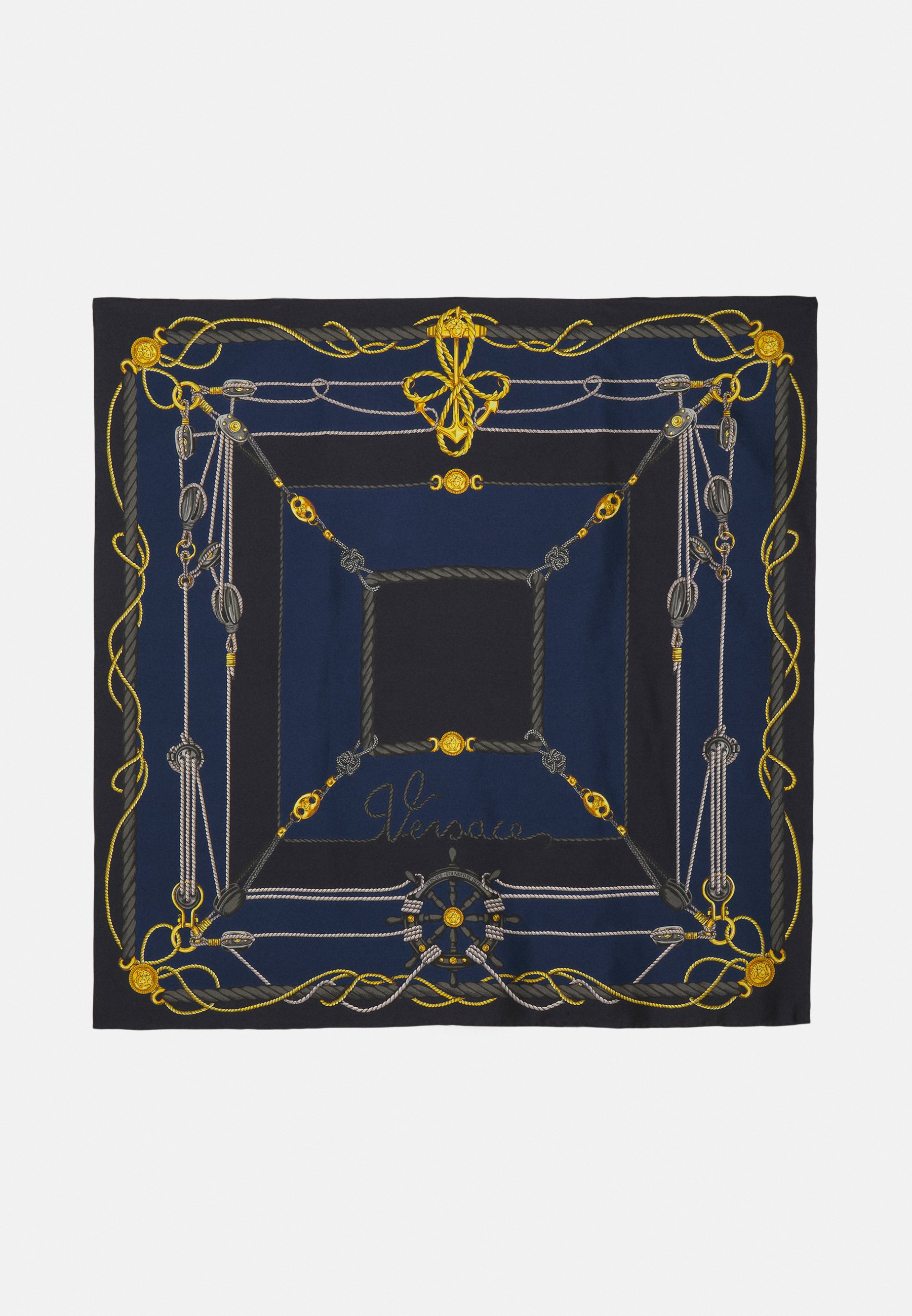 Versace FOULARD NAUTICAL PRINT UNISEX Foulard blue/gold/dark