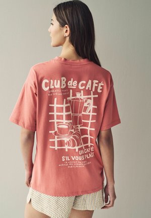Next COFFEE CLUB GRAPHIC - Tričko s potlačou - pink