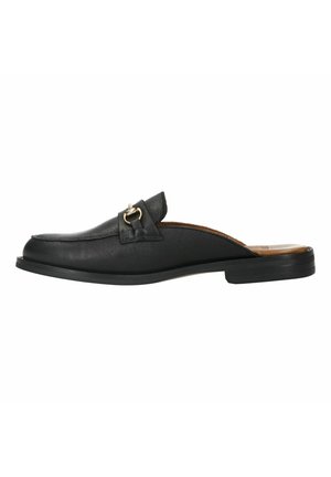 Pantolette flach - schwarz