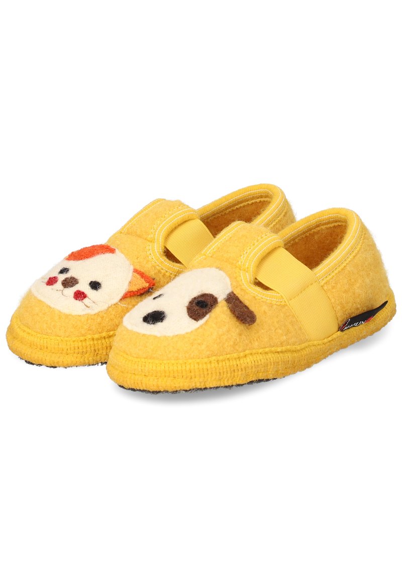Kinder Klettschuhe | Haflinger PETS SONNE Slipper gelb - CE68081 Kinder Klettschuhe | Haflinger PETS SONNE Slipper gelb - CE68081