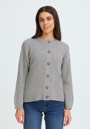 Cardigan - mid grey melange