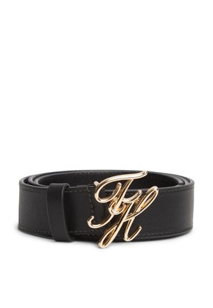 Tommy Hilfiger LOGO PLAQUE BUCKLE LEATHER BELT - Ζώνη - black