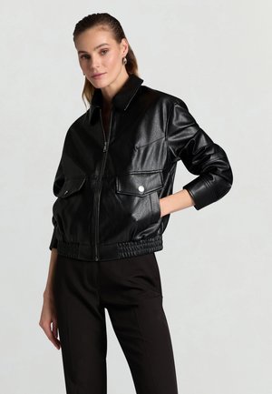 CAPOSPALLA TINTA UNITA - Kunstlederjacke - ultrablack