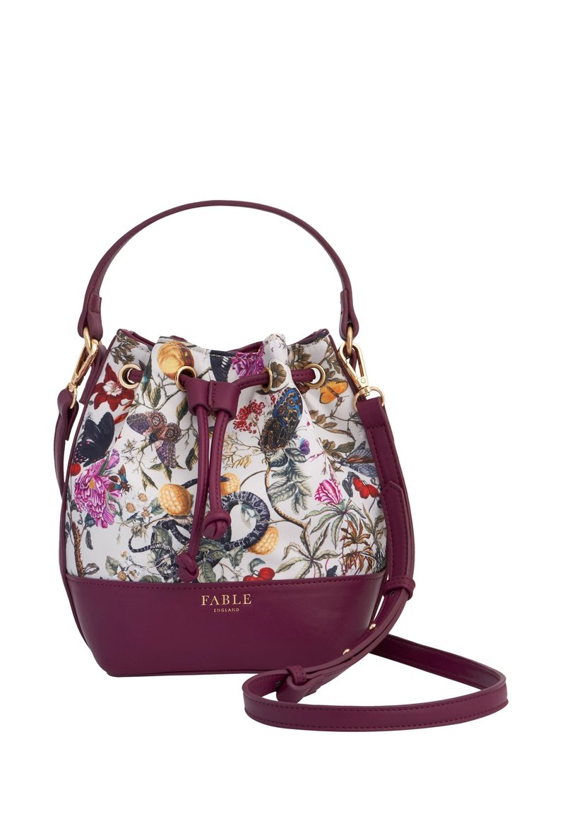 FABLE ENGLAND FLORAL ENGRAVINGS PLUM BUCKET - Cross body bag - plum ...