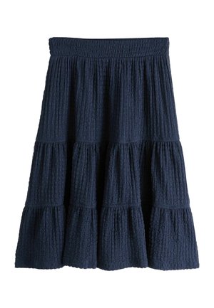 Next, REGULAR FIT - CRINKLE TIERED MIDI SKIRT - A-Linien-Rock - navy blue