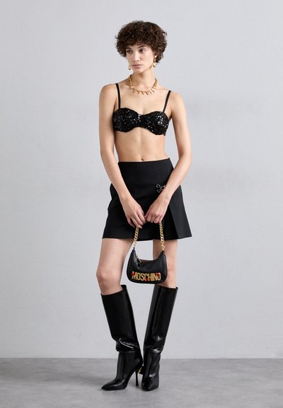 MOSCHINO HEART LOGO - Käekott - fantasia nero