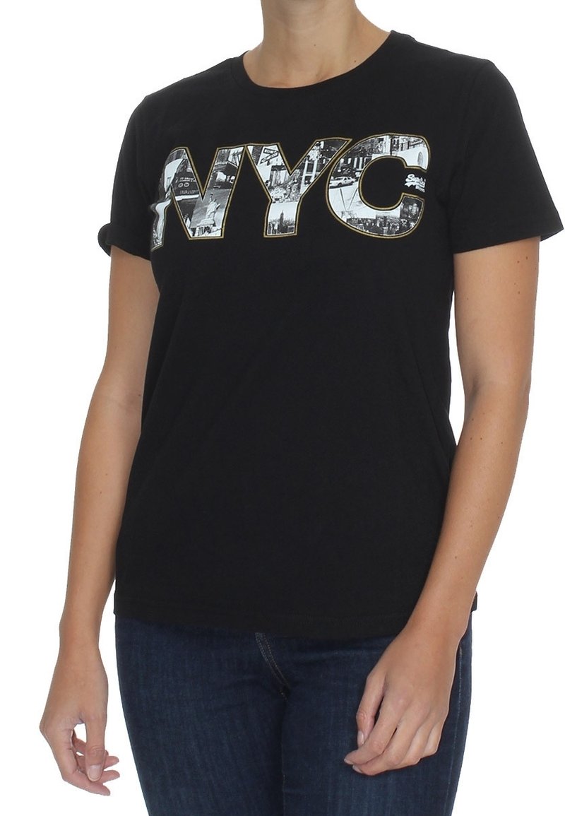 Superdry & Co Triko s potiskem - black
