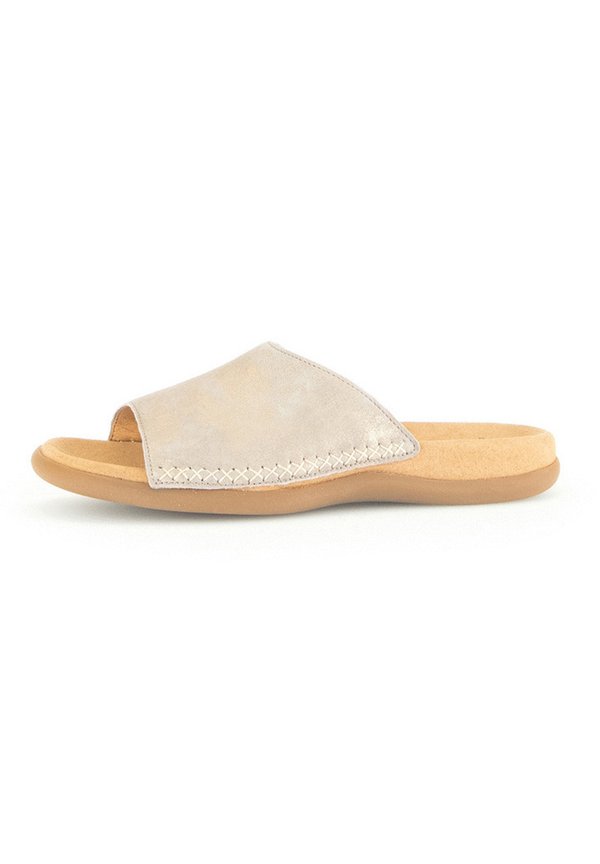 Pantolette flach - beige