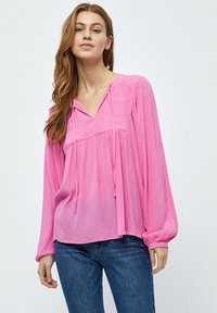 Nümph Bluse - NuGranada LS Polo Bluse Fuchsia Pink