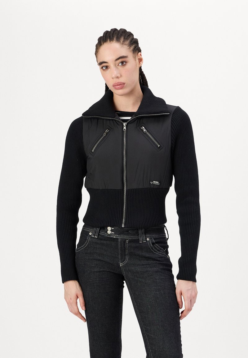 BDG Urban Outfitters SHRUNKEN ZIP THROUGH - Bomber jakna - black