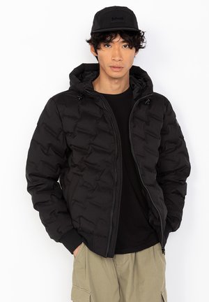 HOODED PUFFER WITH WELDED SEAMS - Übergangsjacke - noir