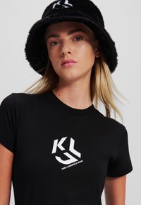 Karl Lagerfeld Jeans SLIM MONOGRAM - Marškinėliai su spaudiniu - black