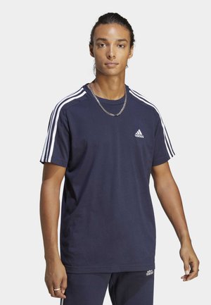 adidas Sportswear ESSENTIALS SINGLE 3-STRIPES - T-Shirt print - legend ink   white