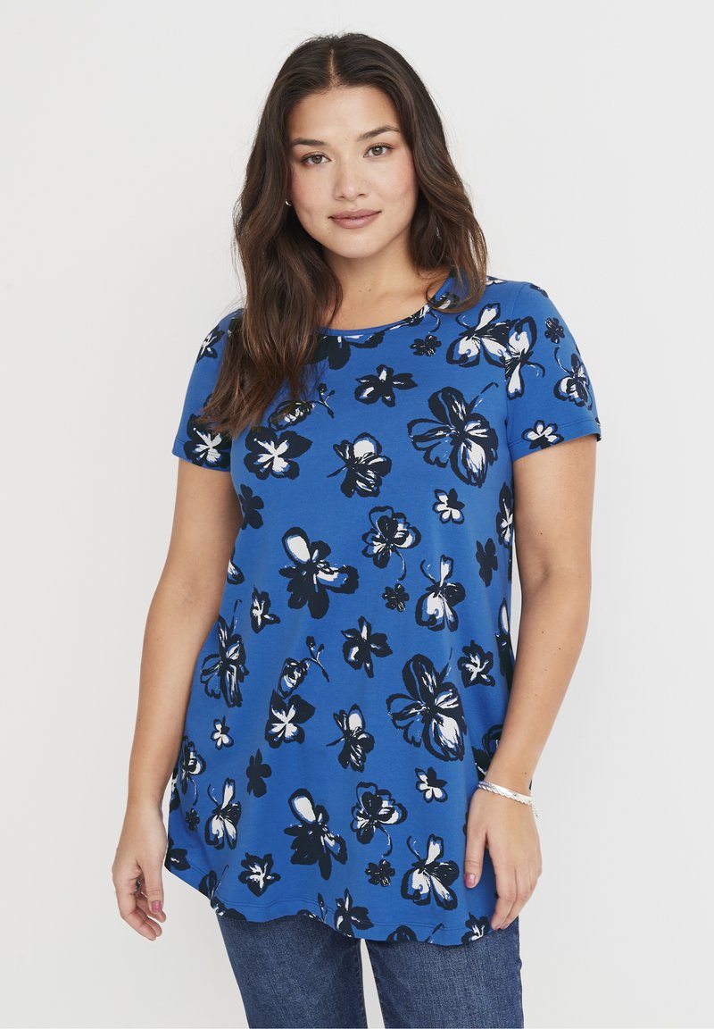 Cellbes Of Sweden A LINED TUNIC T Shirt Print Blue blau Zalando de long-sleeve-winter-tunic-s-xl-womens-tunic-dress-tunic-dress-with
