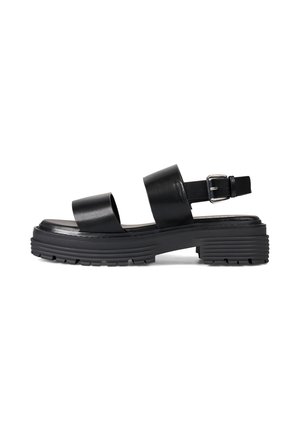 Sandalen met plateauzool - black