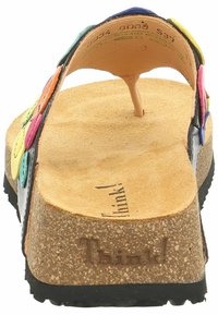 Sandalo in pelle con infradito, dettagli multicolore, plantare in sughero, suola in gomma e design con un sottile inserto per le dita. Logo del marchio impresso sulla suola.
