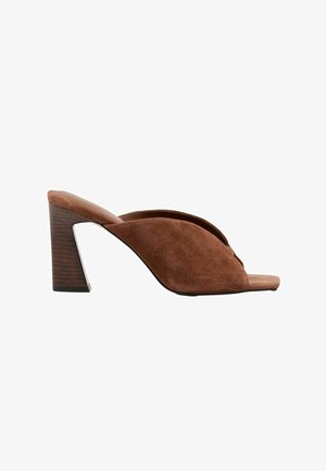 Reiss, REGULAR FIT - TIFFANY BLOCK-HEEL - Mules med hæl - tan