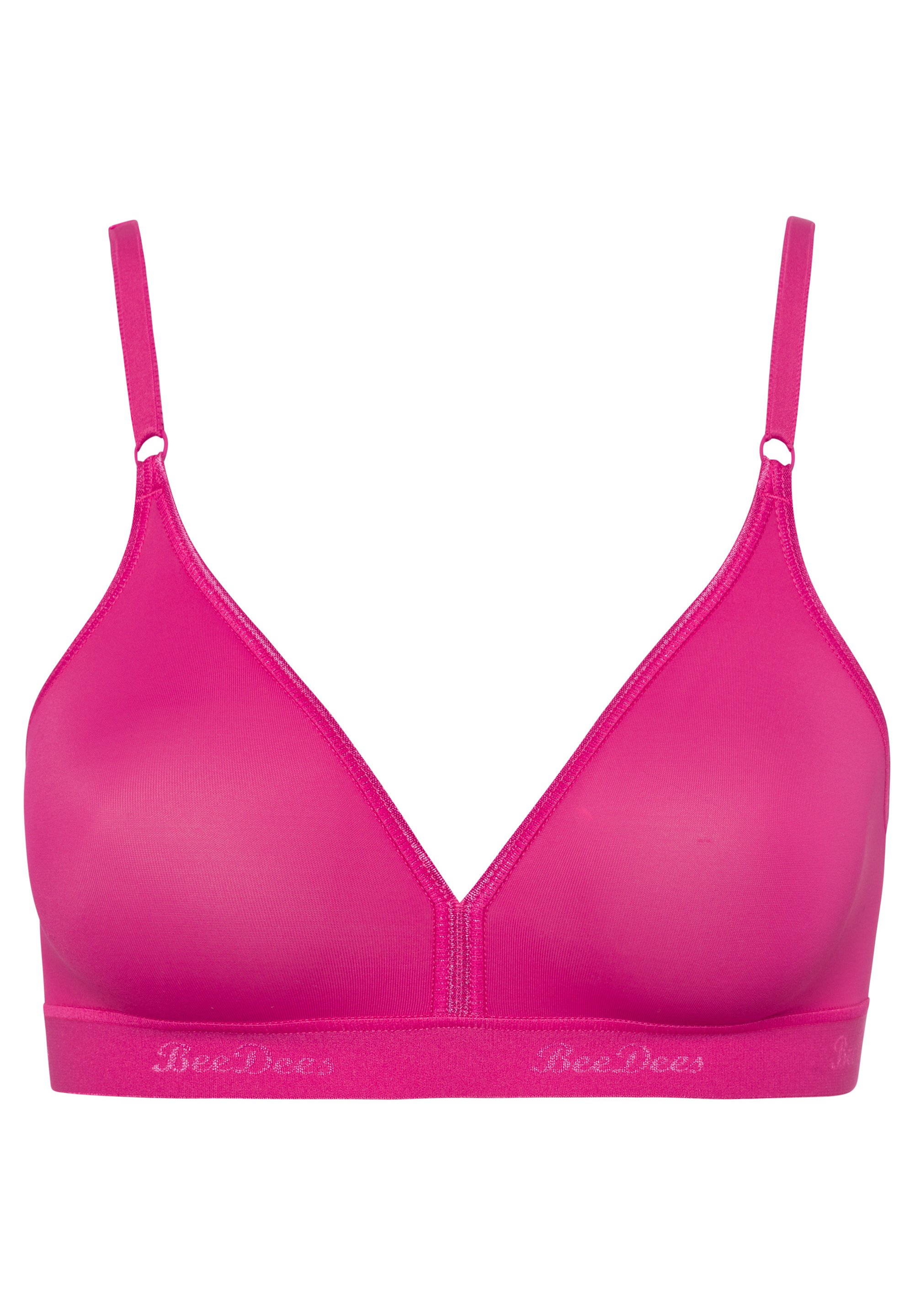 LOVABLE Damen Triangle BH Bikini-Oberteil – Bügelfrei, Aus Weichem Frottee, Verstellbare Träger, Farbe Fuchsia, Größe 38/B