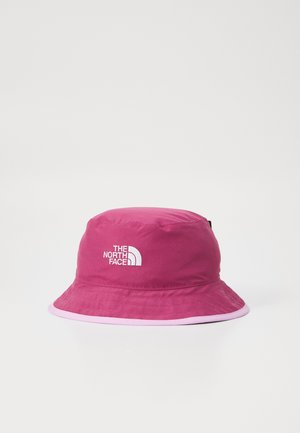 Rózsaszín vödörkalap sima anyagból, ellentétes világos rózsaszín díszítéssel a karimán. A "The North Face" logó fehér hímzéssel.