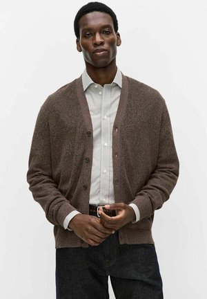 Bläck, ALAN MOULINE CARDIGAN - Vest - brown