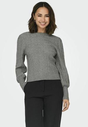 ONLY ONLKATIA STRUC PUFF ONECK - Trui - medium grey melange